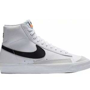 Nike Youth White and Black High-Top Sneakers